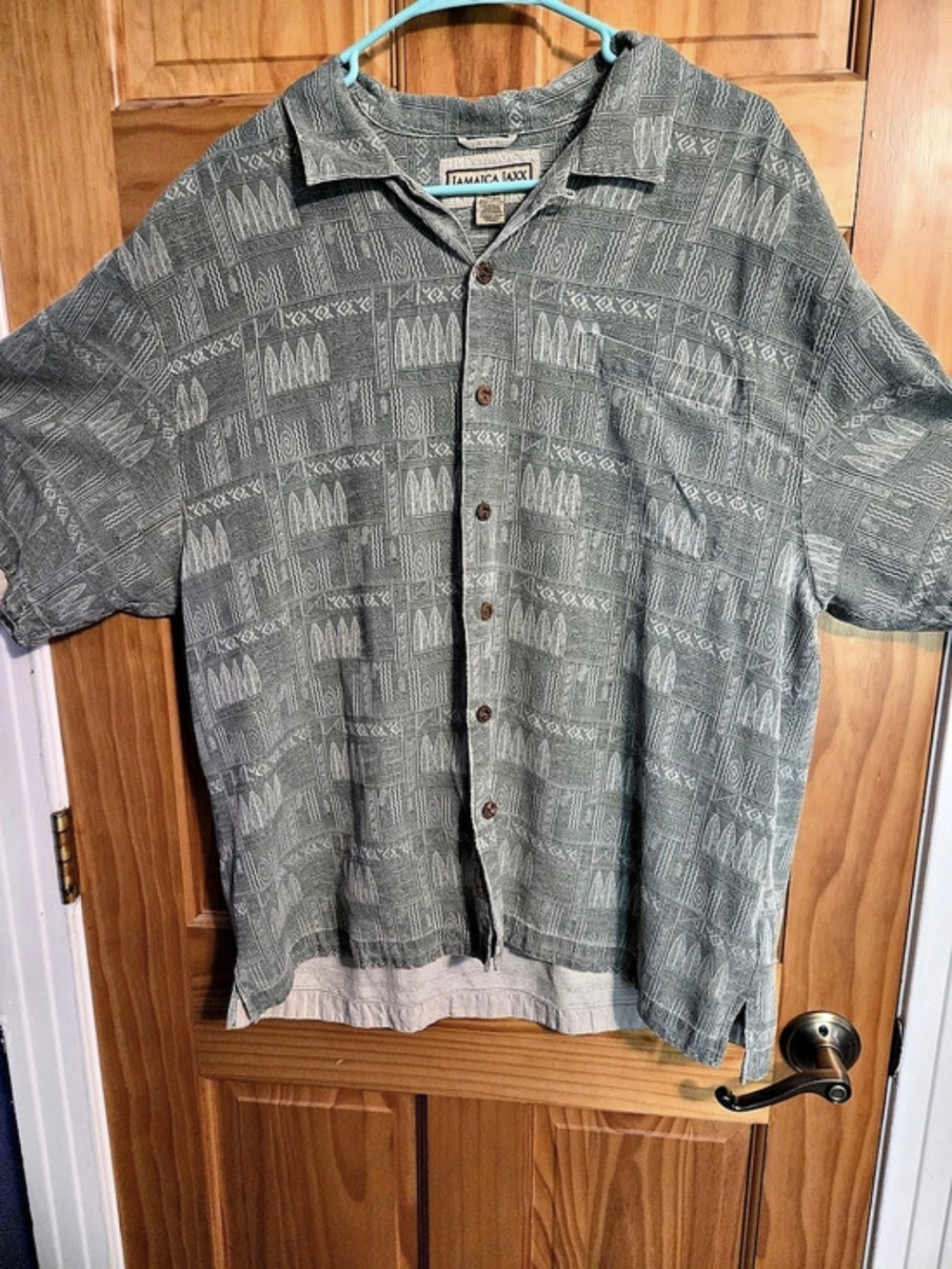Jamaica Jaxx Men's Geometric Button Down Gray Size XL NWT